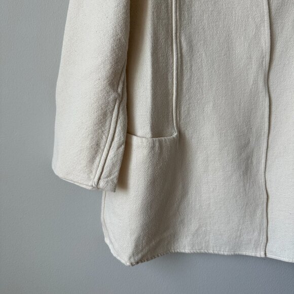 Mango Cream Open Front Structured Cardigan | Size Medium - Picture 2 of 5